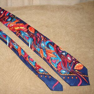 XL Rush Limbaugh SILK TIE, Dark Multi-Color, Tall 61", No Boundaries Coll, USA